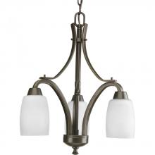  P4434-20 - Wisten Collection Three-Light Antique Bronze Etched Glass Modern Chandelier Light