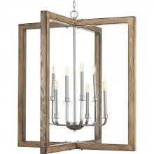  P4763-141 - Turnbury Collection Eight-Light Galvanized Finish Coastal Chandelier Light