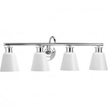  P300317-015 - Ashford Collection Four-Light Polished Chrome and Opal Glass Farmhouse Style Bath Vanity Wall Light