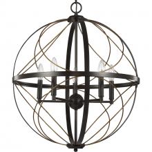  P500287-020 - Brandywine Collection Five-Light Antique Bronze Farmhouse Pendant Light