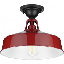  P550070-039 - Cedar Springs Collection Red One-Light Farmhouse Semi-Flush Mount