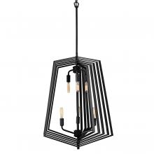  262F06BL - Gymnast 6-Lt Foyer Pendant - Black