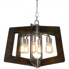  268C06SL - Lofty 6-Lt Chandelier - Steel/Zebrawood