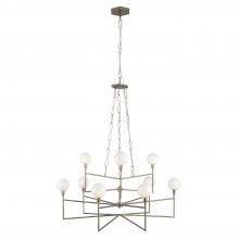  314C09HG - Bodie 9-Lt Chandelier w/ Glossy Opal White Glass - Havana Gold