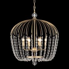  343P06HG - Voliere 6-Lt Crystal Tall Pendant - Havana Gold