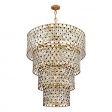  345C21FGMB - Windsor 21-Lt 4-Tier Crystal Chandelier - French Gold/Matte Black