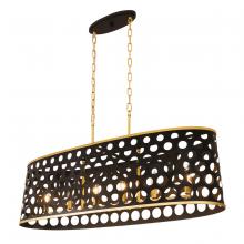  346N06MBFG - Bailey 6-Lt Linear Pendant - Matte Black/French Gold