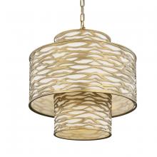  348P04HG - Kato 4-Lt 3-Tier Pendant - Havana Gold