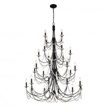  350C28CB - Brentwood 28-Lt 4-Tier Chandelier - Carbon Black