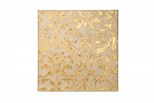  425A60 - Gold Damask Trefoil Wall Art - Ivory/Gold