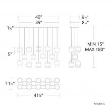  PD-68914L-BK - Banded Chandelier Light