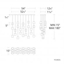  PD-68923L-BK - Banded Chandelier Light