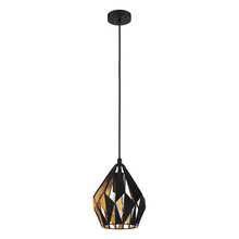  204241A - 1 LT Geometric Pendant Matte Black and Gold Leaf Finish - 60W A19 Bulb