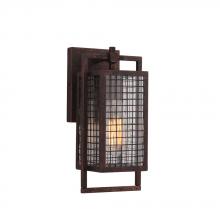  204546A - 1x60W outdoor wall light with a rust color finish and clear glass