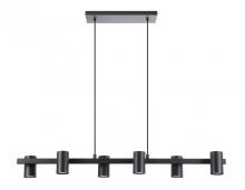  204892A - Six Light Pendant Black Finish with Black Adjustable Shades 6-5W GU10 Bulbs