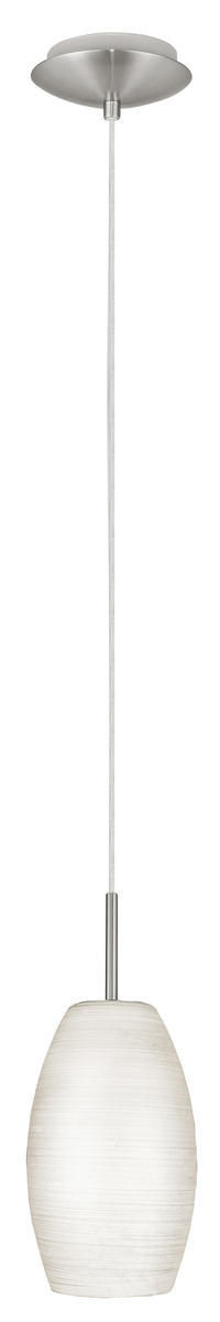  88953A - 1x60W Mini Pendant w/ Matte Nickel Finish & White Wiped Glass