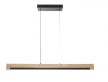  99293A - Integrated LED Linear Pendant Black and wood finish With White Acrylic Diffuser