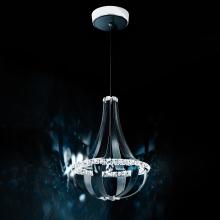  SCE110DN-LS1R - Crystal Empire LED 27in 120V Pendant in Snowshoe Leather with Clear Radiance Crystal