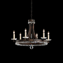  ER1006N-48S - Early American 6 Lights 110V Chandelier in Antique Silver with Clear Crystals from Swarovski