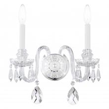  HA5802N-40H - Hamilton Nouveau 2 Light 120V Wall Sconce in Polished Silver with Heritage Handcut Crystal