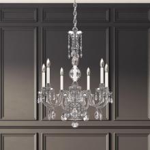  HA5806N-40H - Hamilton Nouveau 7 Light 120V Chandelier in Polished Silver with Heritage Handcut Crystal