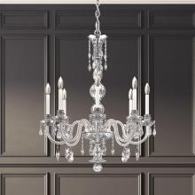  HA5837N-40H - Hamilton Nouveau 8 Light 120V Chandelier in Polished Silver with Heritage Handcut Crystal