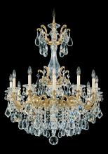  5011-23 - La Scala 12 Light 120V Chandelier in Etruscan Gold with Clear Heritage Handcut Crystal