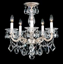  5345-48R - La Scala 5 Light 120V Semi-Flush Mount or Chandelier in Antique Silver with Clear Radiance Crystal