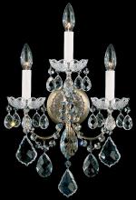  3652-22S - New Orleans 3 Light 120V Wall Sconce in Heirloom Gold with Clear Crystals from Swarovski