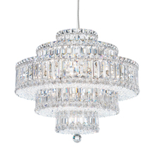  6673S - Plaza 22 Light 120V Pendant in Polished Stainless Steel with Clear Crystals from Swarovski