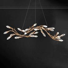  S2456-48OH - Secret Garden 56in LED 3500K 120V-277V Linear Pendant in Antique Silver with Optic Haze Quartz