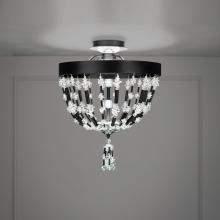  S2817-48O - Bali 16in LED 120V-277V Semi-Flush Mount in Antique Silver with Clear Optic Crystal