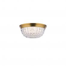  S5209-700O - Genoa 9IN LED 3000K/3500K/4000K 120V Flush Mount in Aged Brass with Optic Crystal