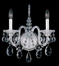  2991-40S - Sterling 2 Light 110V Wall Sconce in Silver with Clear Crystals From Swarovski®