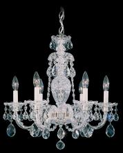  2994-40S - Sterling 6 Light 110V Chandelier in Silver with Clear Crystals From Swarovski®