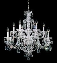  3601-40S - Sterling 12 Light 110V Chandelier in Silver with Clear Crystals From Swarovski®