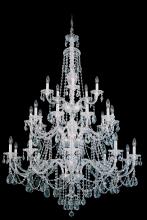  3610-40S - Sterling 25 Light 110V Chandelier in Silver with Clear Crystals From Swarovski®