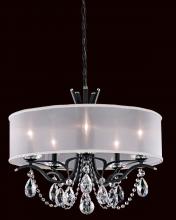  VA8305N-59H2 - Vesca 5 Light 120V Chandelier in Ferro Black with Clear Heritage Handcut Crystal and Gold Shade