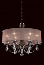  VA8306N-48H1 - Vesca 6 Light 120V Chandelier in Antique Silver with Clear Heritage Handcut Crystal and White Shad