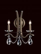  VA8332N-22H - Vesca 2 Light 120V Wall Sconce in Heirloom Gold with Clear Heritage Handcut Crystal