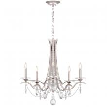  VA8335N-48H - Vesca 5 Light 120V Chandelier in Antique Silver with Clear Heritage Handcut Crystal