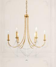  RJ1006N-22O - Verdana 6 Light 120V Chandelier in Heirloom Gold with Clear Optic Crystal