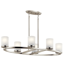  44038NI - Daimlen™ 6 Light Oval Chandelier Brushed Nickel