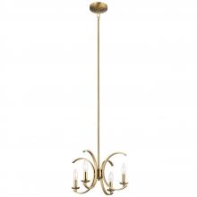  52119BNB - Cassadee 16" 4 Light Convertible Pendant/Semi Flush Brushed in Natural Brass