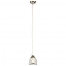  52272NI - Voclain 7.75" 1 Light Mini Pendant with Mesh Shade in Brushed Nickel