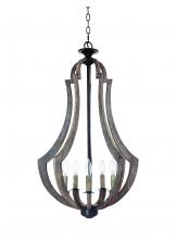  35135-WP - Winton 5 Light Foyer in Weathered Pine/Bronze