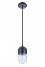  55091-FB - Pill 1 Light Mini Pendant in Flat Black