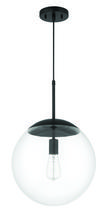  56893-FB - Gaze 14" 1 Light Round Pendant in Flat Black