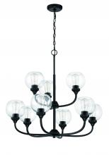  56229-FB - Glenda 9 Light Chandelier in Flat Black