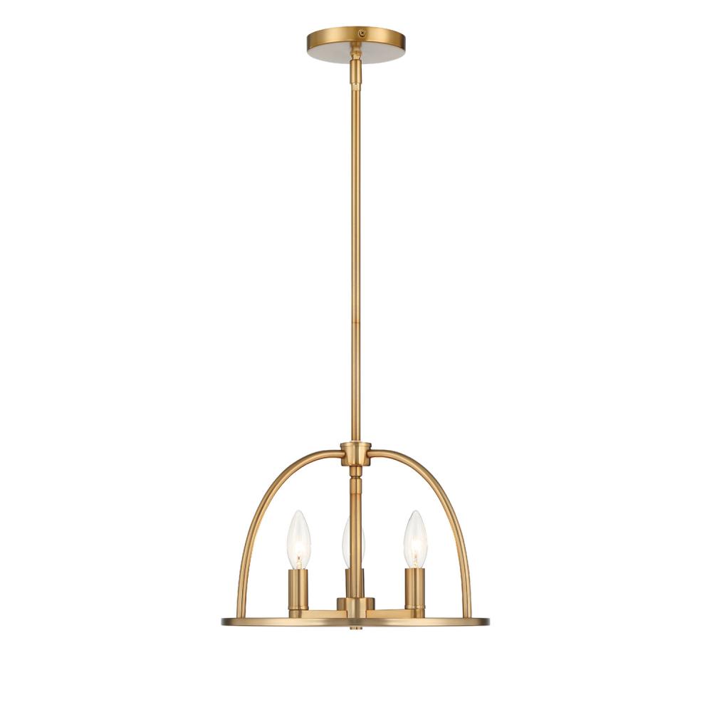 Abbott 3 Light Vibrant Gold Mini Chandelier : 2KX91 | J. Landon